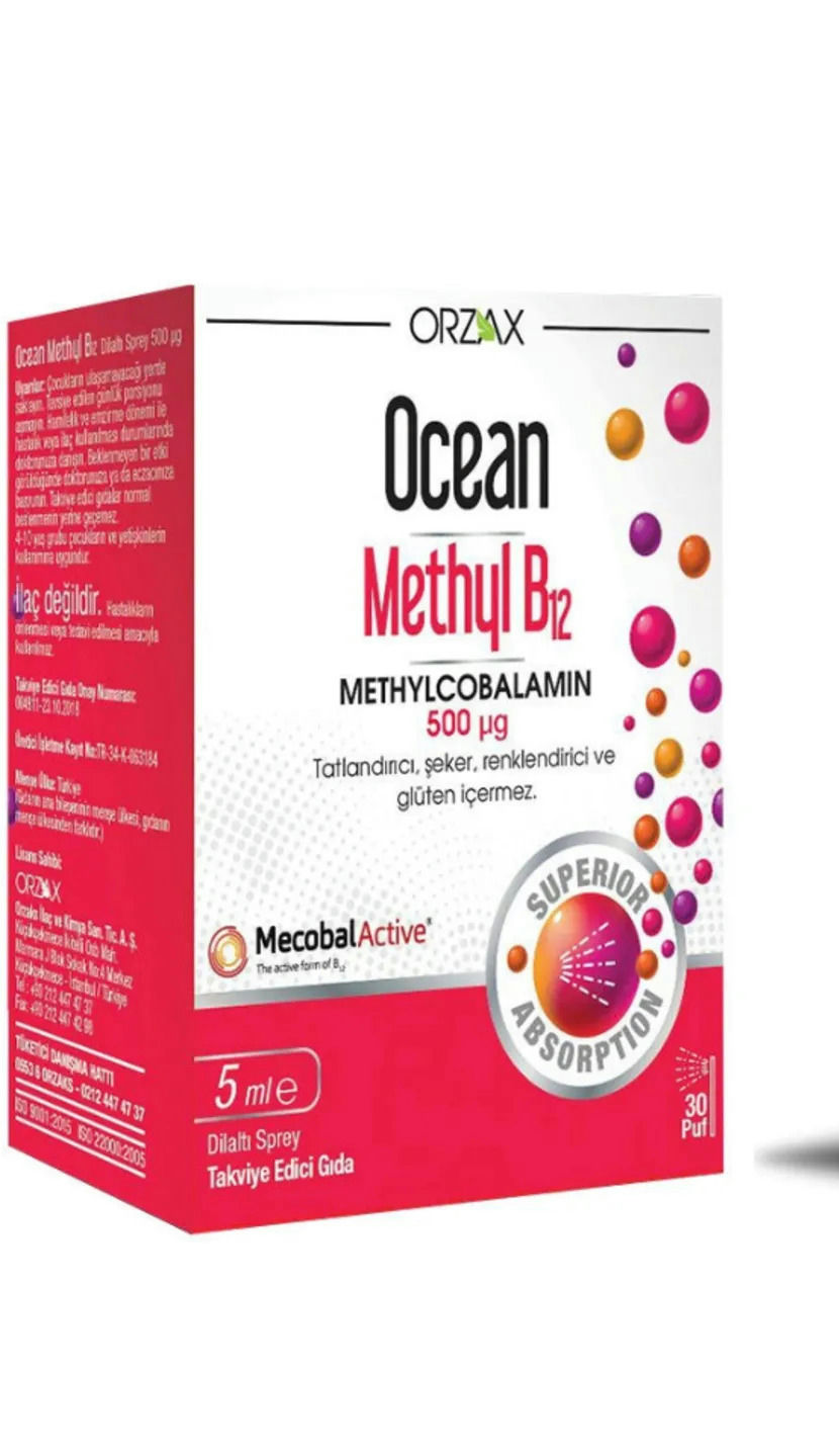 OCEAN METHYL B12 SPREY 500 mcg 5 ml şişe