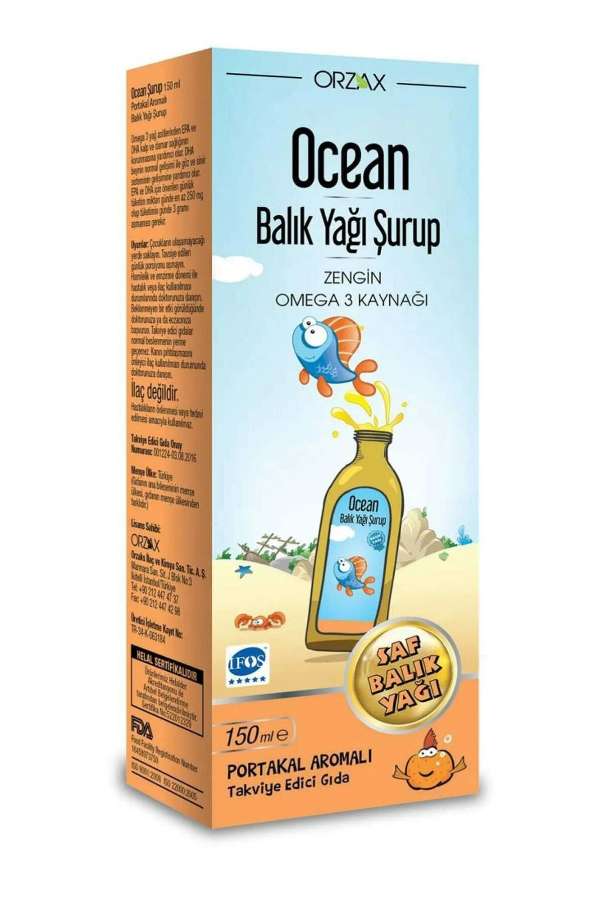 OCEAN BALIK YAGI SURUP PORTAKAL 150 ml şişe