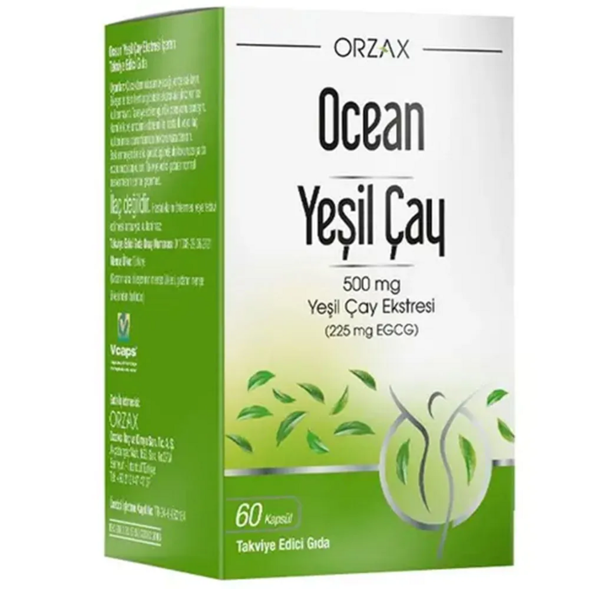 OCEAN YESIL CAY EKSTRESI ICEREN TAKVIYE EDICI GIDA 500 mg 60 kapsül