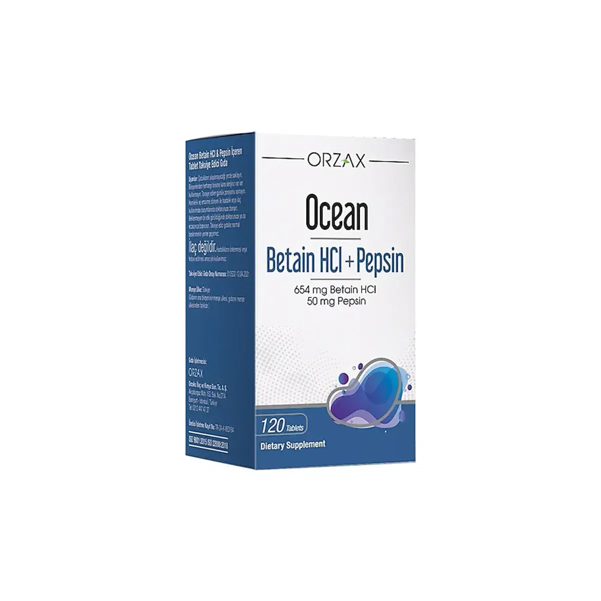 OCEAN BETAIN HCL + PEPSIN ICEREN TABLET TAKVIYE EDICI GIDA 120 tablet