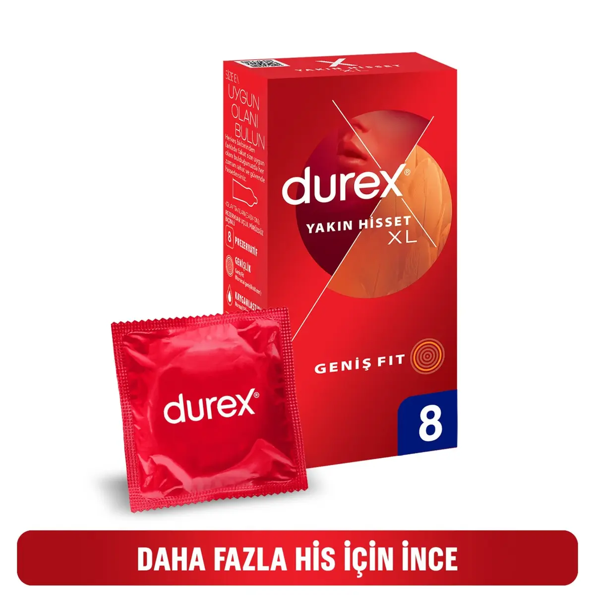 Durex Prezervatif Yakın Hisset XL 8 Adet