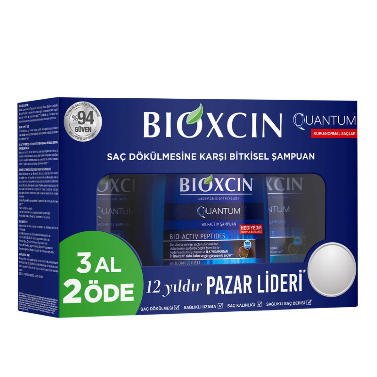 Bioxcin Quantum Şampuan 300 ML - Normal ve Kuru Saçlar 3 Al 2 Öde