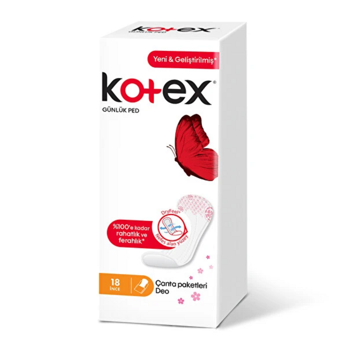 KOTEX GÜNLÜK PED 18 Lİ İNCE DEO PARFÜMLÜ