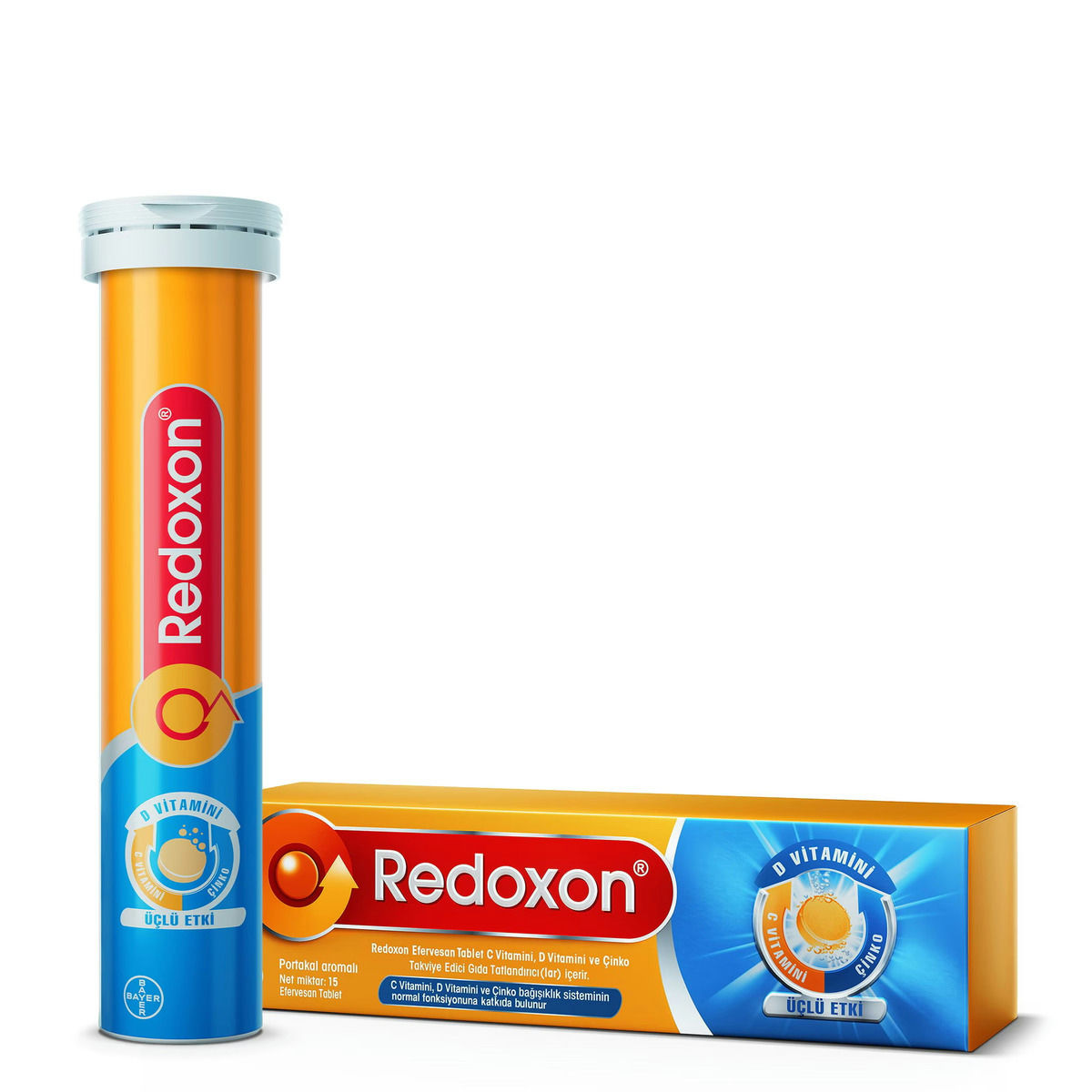 REDOXON UCLU ETKI C VITAMINI, D VITAMINI VE CINKO ICEREN EFERVESAN TABLET 15 tablet