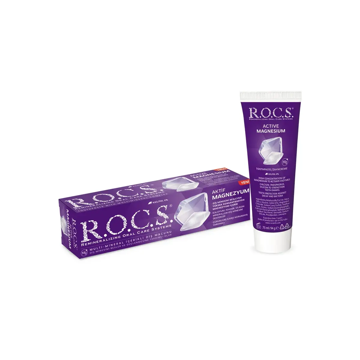 Rocs Aktif Magnezyum Diş Macunu 75 ml