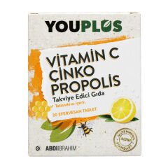 YOUPLUS VITAMIN C, CINKO, PROPOLIS EFERVESAN TABLET 20 tablet